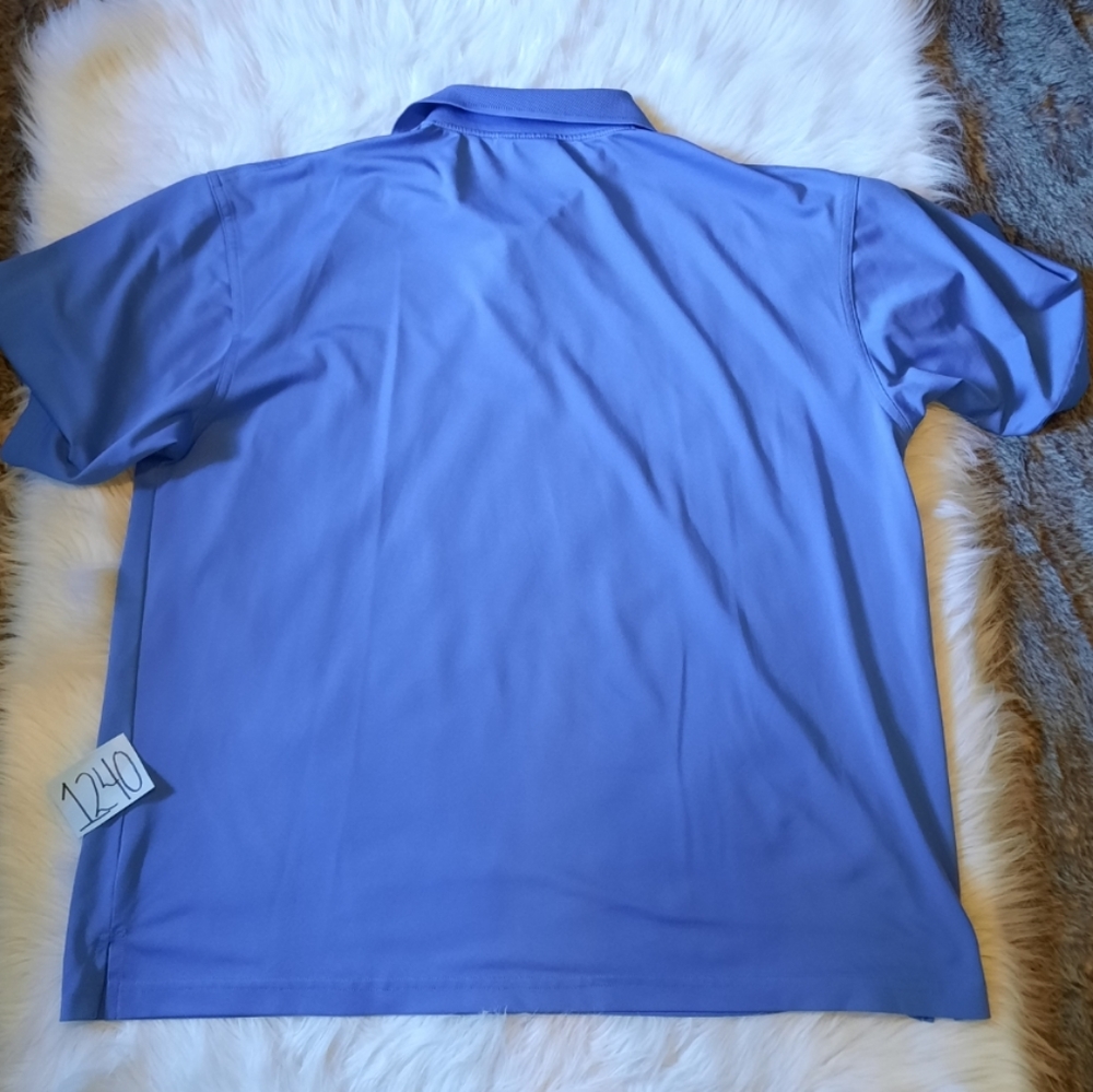 Blue Silky Jersey Polo Golf Shirt - Picture 9 of 10